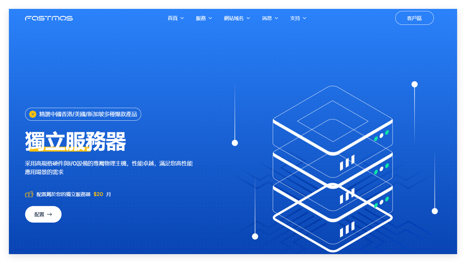 Fastmos：香港物理机低至199/月 提供香港、美国、日本、台湾、马来西亚、韩国多地区独立服务器插图